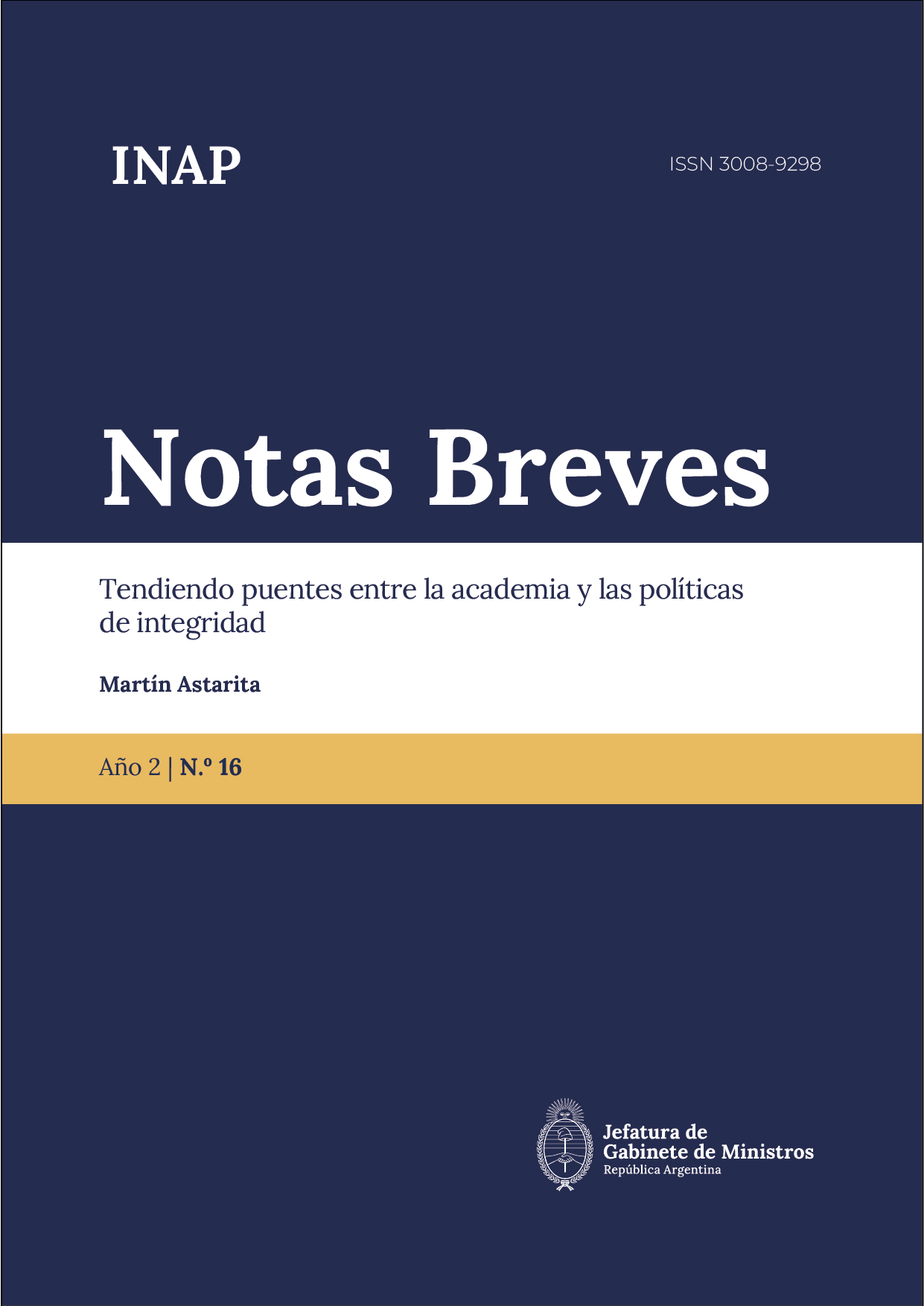 imagen de la tapa de la serie notas breves número 16