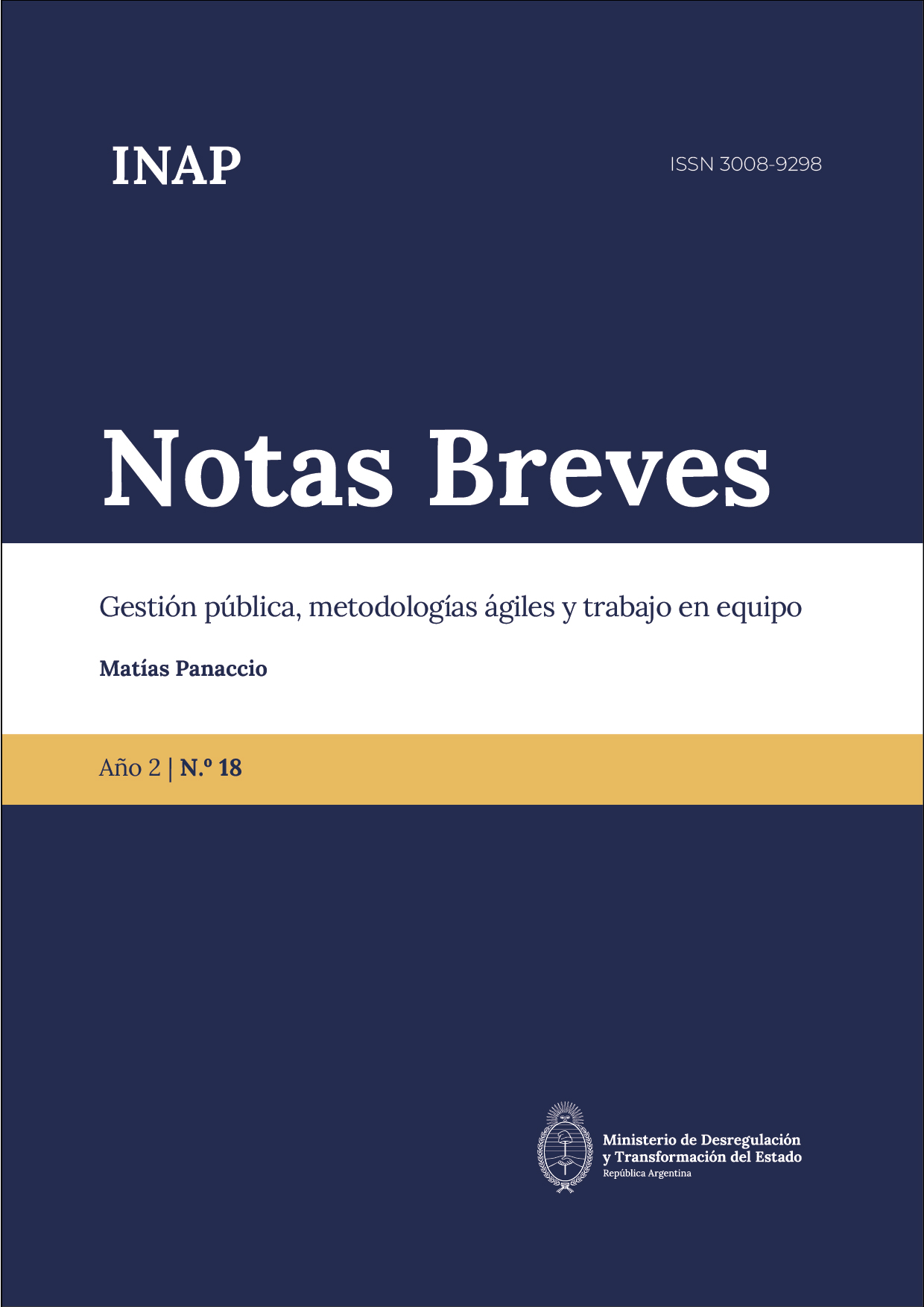 Imagen de tapa de Notas Breves del INAP, volumen 2, número 18