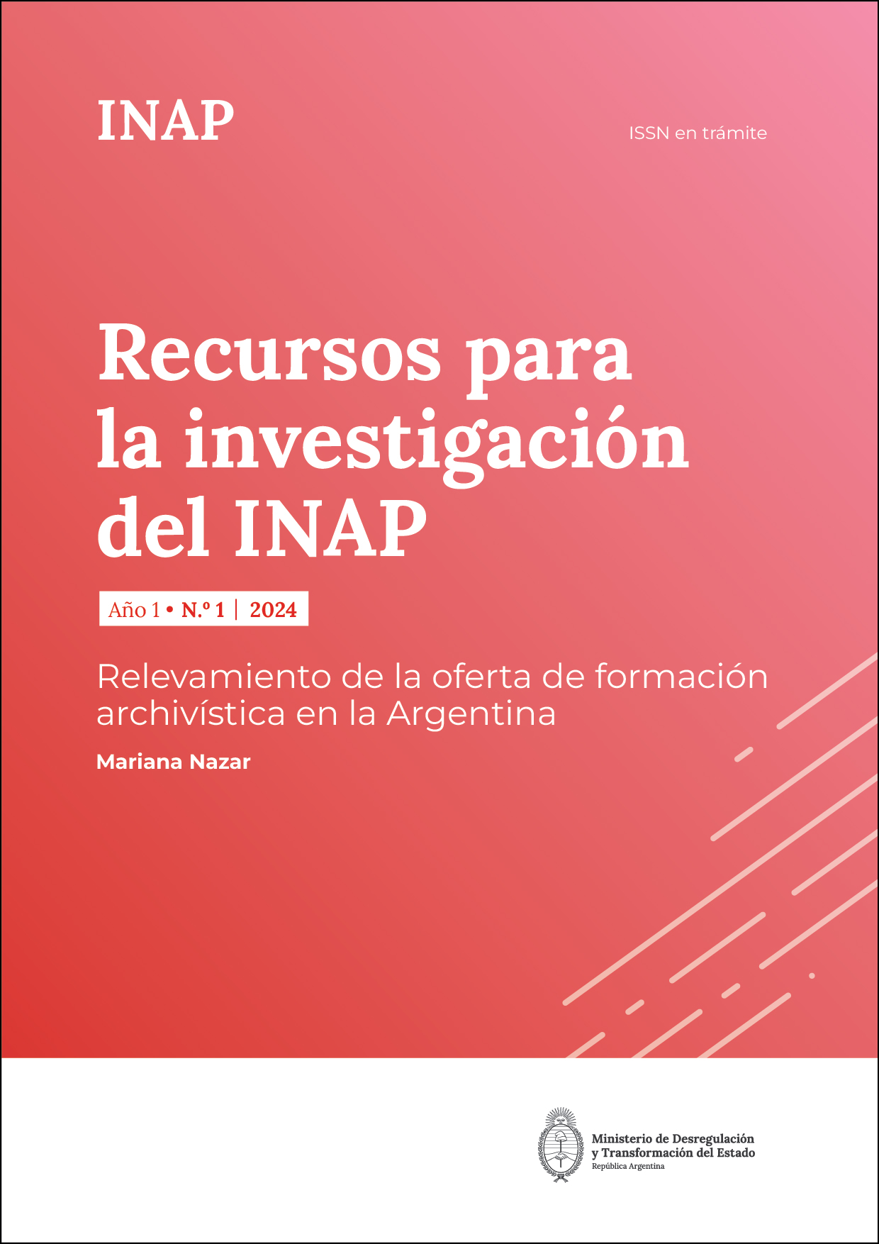 Imagen de la tapa de Recursos para la investigación del INAP, año 1, número 1